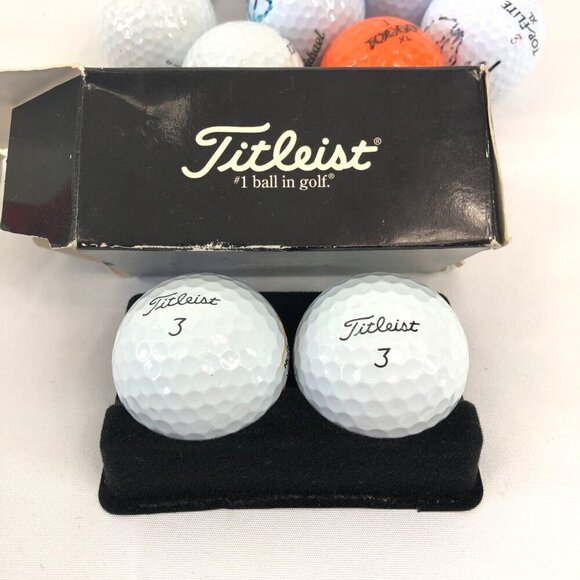 Golf Ball Lot Of 16 Assorted Balls With 47 Assorted Tees - Picture 4 of 6